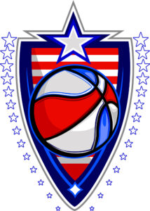 Stars and Stripes Patriotic Basketball Shield Design